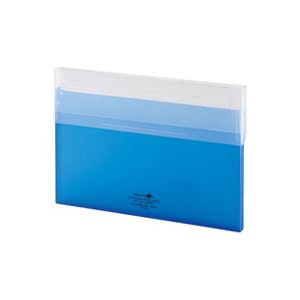 （まとめ）LIHITLAB コングレスケース薄型 A-5035-8 青【×10セット】 [21]