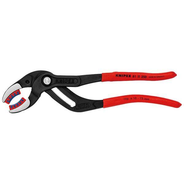 KNIPEX クニペックス 配管ペンチ プラスチックアゴ付 上滑り打ちきり可塑性物質上塗り 全長250粍 8111-250 物の具 物の具[21]