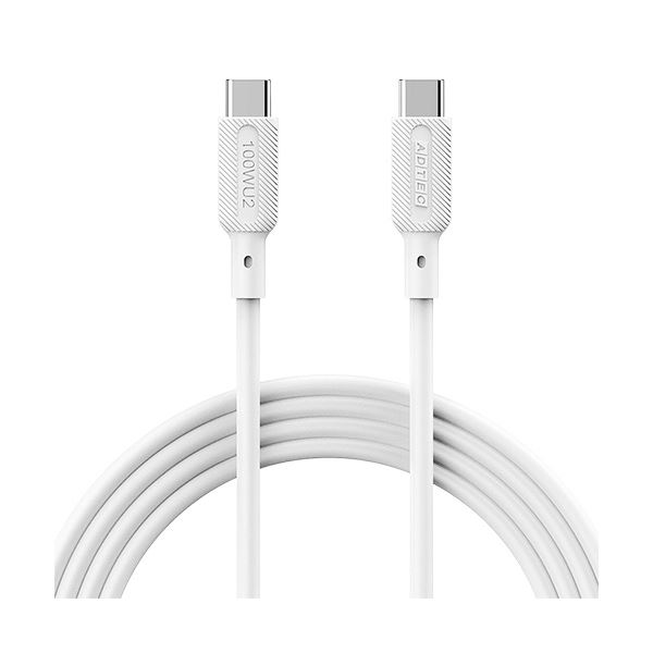 （まとめ） アドテックUSB2.0 Type-C to C ケーブル（100W出力） ホワイト 1m APC-V1010SCC-U2-WH 1本 【×5セット】 [21]
