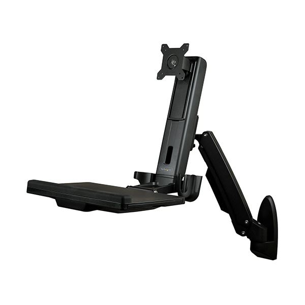 StarTech.com ウォールマウント型昇降デスク 1面モニターアーム WALLSTS1 1台[21]｜家具・インテリア雑貨　カグール