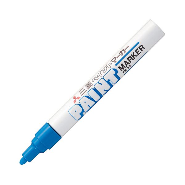 (まとめ）三菱鉛筆 油性絵の具目じるし 中字丸芯水色 PX20.8 1仕掛ける（10本）【×5仕掛ける】[21]