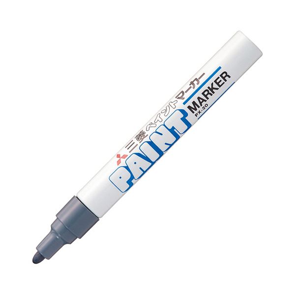 (まとめ）三菱鉛筆 油性絵の具目じるし 中字丸芯灰 PX20.37 1仕掛ける（10本）【×5仕掛ける】[21]