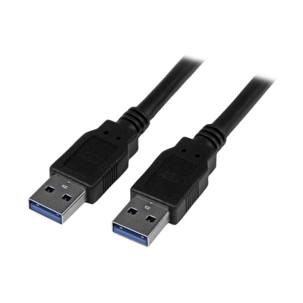 （まとめ） StarTech.com USB3.0ケーブル 1.8m Type A-Type A オス／オス ブラック USB3SAA6BK1本 【×3セット】 [21]