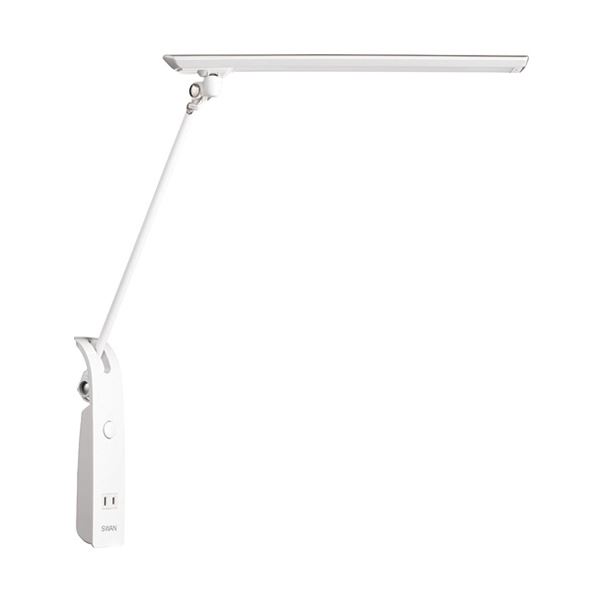 スワン電器LEDデスクライト クランプ式 14W 1350Lx ホワイト AS-752WH 1台[21]