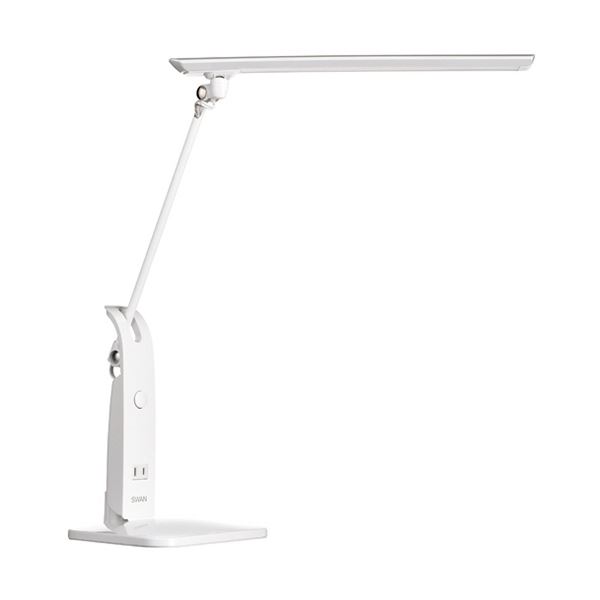 スワン電器LEDデスクライト スタンド式 14W 1350Lx ホワイト DS-506WH 1台[21]