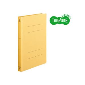 （まとめ）TANOSEE 木目細か整理保存用具 整理保存用具 2穴 ＜厚とじW＞A4タテ 250枚封じこめる 黄 10冊入×10風呂敷き包み[21]