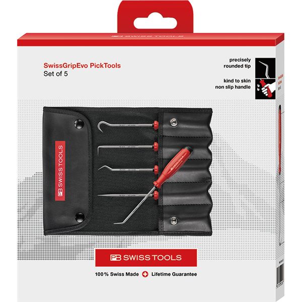 PB SWISS TOOLS ピービースイスツールズ 5本組 スイス連邦手持ち部分EVO 爪物の具 ロールケース付 BOX 38685.CBB 物の具 物の具 DIY[21]