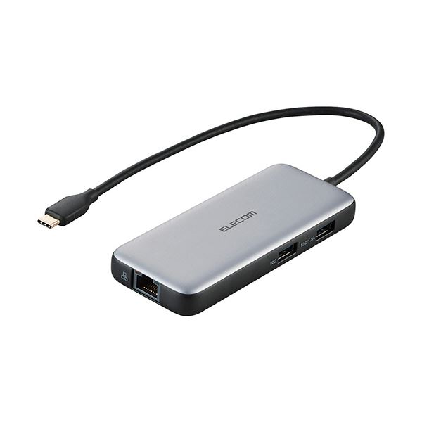 エレコム USBType-Cデータポート／4K／60Hz+2.5Gbps対応ドッキングステーション シルバー DST-C27SV 1個[21]