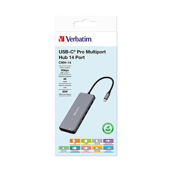 バーベイタム PD急速充電対応 USB Type-Cハブ 14 in 1 32154 1個[21]