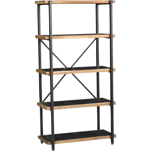 シェルフ オープンラック 5段 幅78cm 耐荷重30kg ダークグレー DGY 組立品【代引不可】 [21]｜家具・インテリア雑貨　カグール