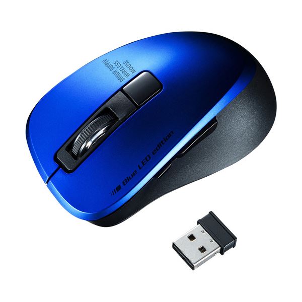 （まとめ）サンワサプライ 静音無線電話青色LED二十日鼠(5名取り草) 青色 MA-WBL153BL 1個【×3仕掛ける】[21]
