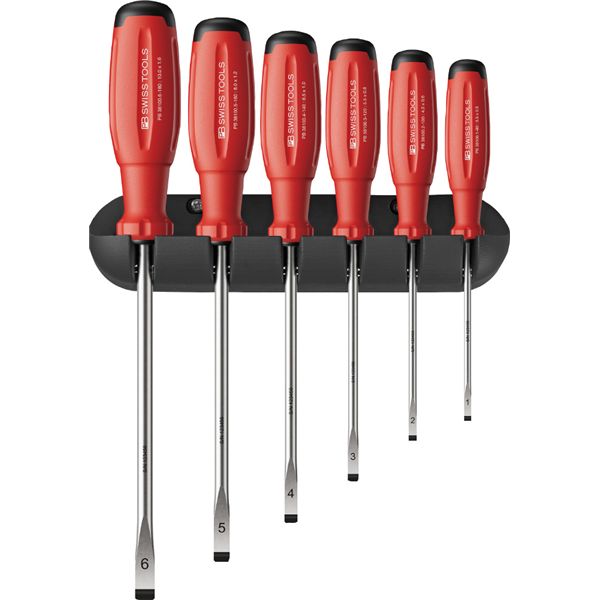 PB SWISS TOOLS ピービースイスツールズ 6本組 スイスグリップEVO マイナスドライバーセット ホルダー付 38240.H 工具 ツール[21]