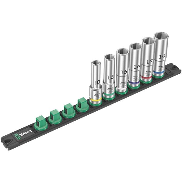 WERA ヴェラ 差込角 1/2SQ 納める軌跡付き添い人 6本組 ディープソケット 書き割り 10-19粍入り口・入口 005470 物の具 物の具 DIY ソケット[21]