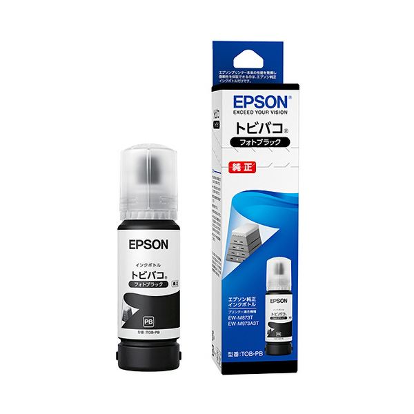 （まとめ） エプソンインクボトル トビバコ フォトブラック 70mL TOB-PB 1個 【×3セット】[21]