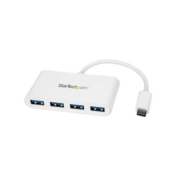 StarTech.com 4ポートUSB3.0ハブ USB Type-C接続 USB-A×4口 USBバスパワー対応 ホワイトHB30C4ABW 1個[21]