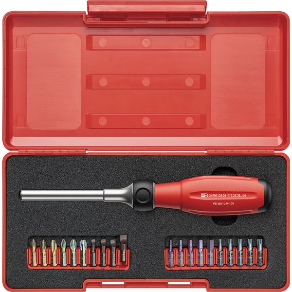PB SWISS TOOLS ピービースイスツールズ 20本組 ツイはやりっ児 ラチェットドライバーセット 24歯車 38510.R-100Set 物の具 物の具 DIY[21]