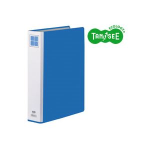 （まとめ）TANOSEE 両開きパイプ式ファイルE A4タテ 40mmとじ 青 10冊[21]