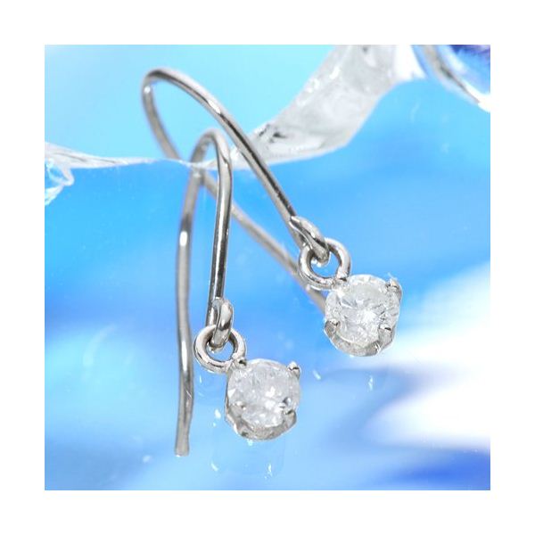 プラチナ 0.1ct フックピアス ダイヤモンドピアス [21]