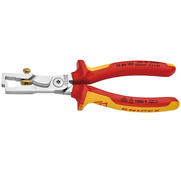 KNIPEX クニペックス 1000V縁切り 切り立てるストリッパ 大きさ85×29×180粍 風呂敷き包み入 1366-180SB 手道具 物の具 DIY やり方手道具[21]