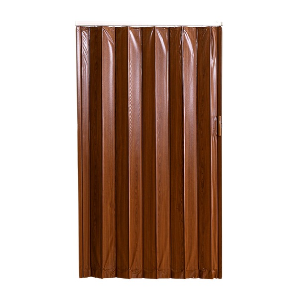 つっぱり木目調アコーディオンドア 約100×175cm ブラウン【代引不可】[21]