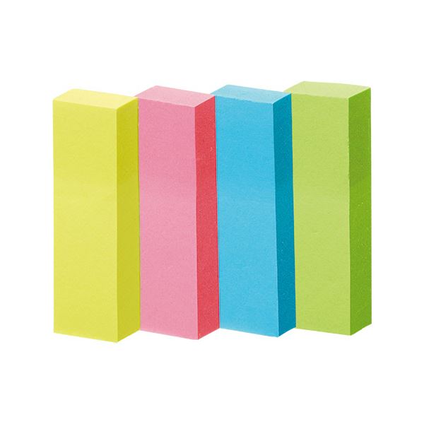 （まとめ） TANOSEE 強ねばり着くふせん50×15粍 生々しい色つや・4色 1容器に並べる（20冊） 【×10書き割り】[21]