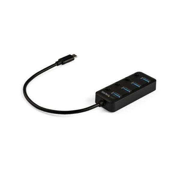StarTech.com 4ポートUSB-C接続ハブ USB-A×4口 オン／オフ・スイッチ付き バスパワー対応 ブラックHB30C4AIB 1個[21] 6,761円