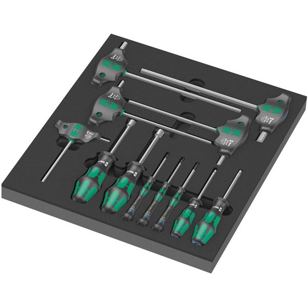WERA ヴェラ 12本組 Kraftform Plus T型手持ち部分 Hex-Plusヘキサゴンドライバーセット フォームインサート付 150104 手道具 DIY[21]