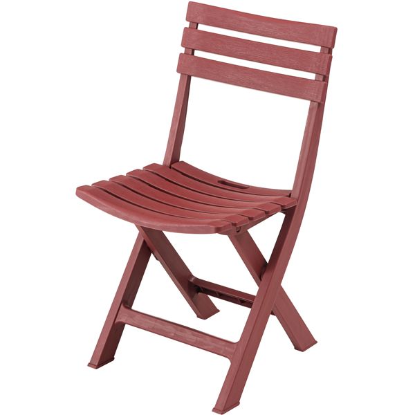 フォールディングチェア 約W41.5×D46×H78.5×SH42.5cm レッド 折りたたみ式 完成品 [21]