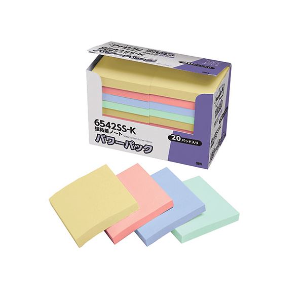 3M Post-it ポストイット パワーパック 強粘着ノート パステルカラー 3M-6542SS-K [21]