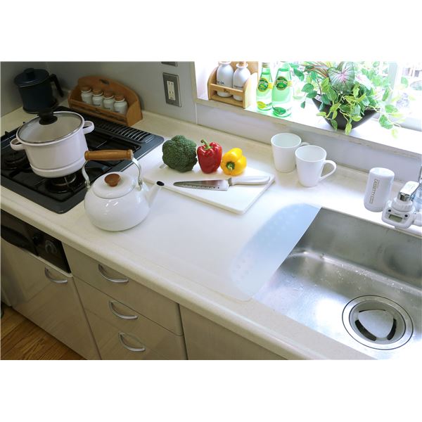 キッチンカウンター 保護マット 大 約57.5×45cm 半透明 食洗機可 耐熱温度180℃ シリコーンゴム 食品衛生法適合品 キッチン【代引不可】 [21] 11,162円