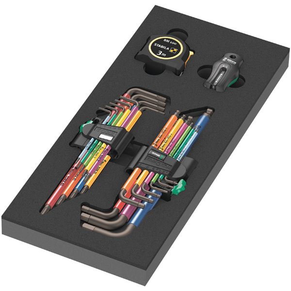 WERA ヴェラ 20点組 L型 Hex-Plus 六角棒 トルクスレンチ 大リーグ マグネタイザー 書き割り フォームインサート付 150140 物の具[21]