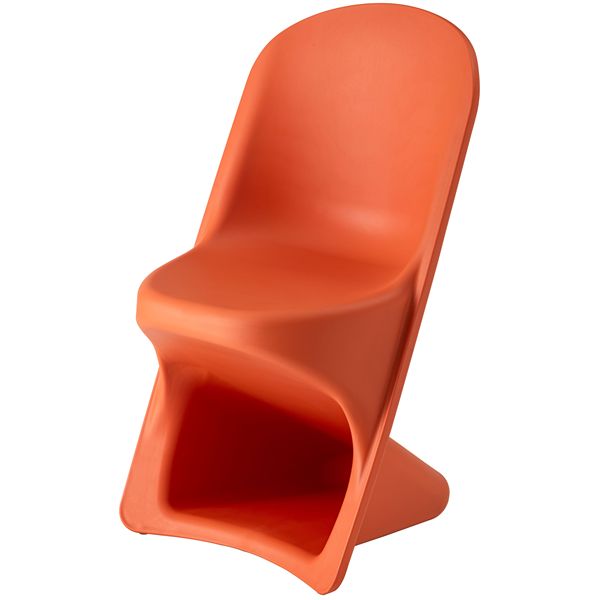 チェア 約W52×D54×H87×SH46cm オレンジ スタッキング可 完成品 [21]