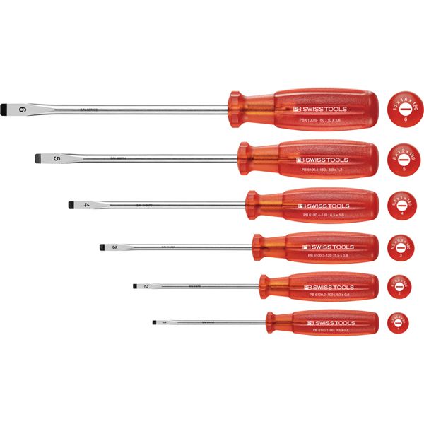PB SWISS TOOLS ピービースイスツールズ 6本組 マルチクラフトハンドル マイナスドライバーセット 1463 工具 ツール DIY[21]｜家具・インテリア雑貨　カグール