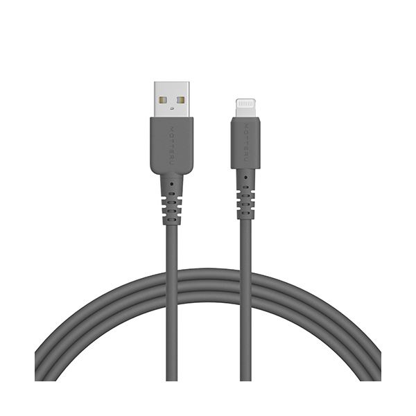 （まとめ） オウルテックMOTTERU A to Lightning ケイ素樹脂有線テレビ スモーキーブラック 2m MOT-SCBALG200-BK1本 【×3仕掛ける】 [21]