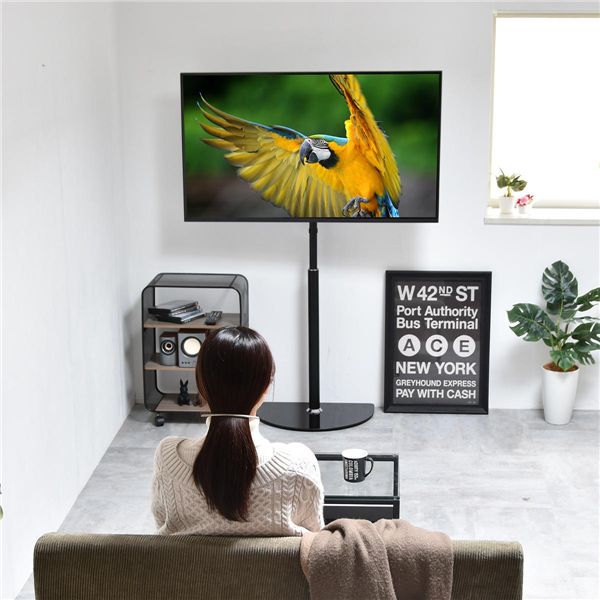 テレビスタンド 約W55×D38×H136cm【ブラック】 組立品【代引不可】 [21] 9,099円
