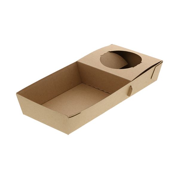 シモジマHEIKO 食品容器 ネオクラフト コンボボックス シングル #004248036 1セット（160枚：20枚×8パック）[21]