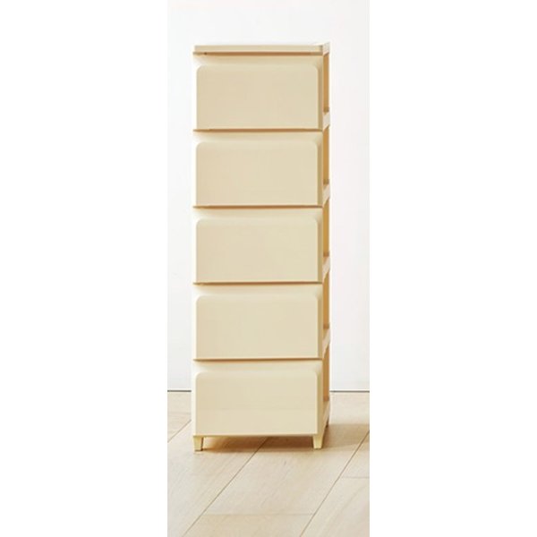 チェスト 収納家具 〔M5段 バターイエロー〕 タンス 工具不要 簡単組み立て ROOM＆HOME デイリー 組立式 引き出し[21]