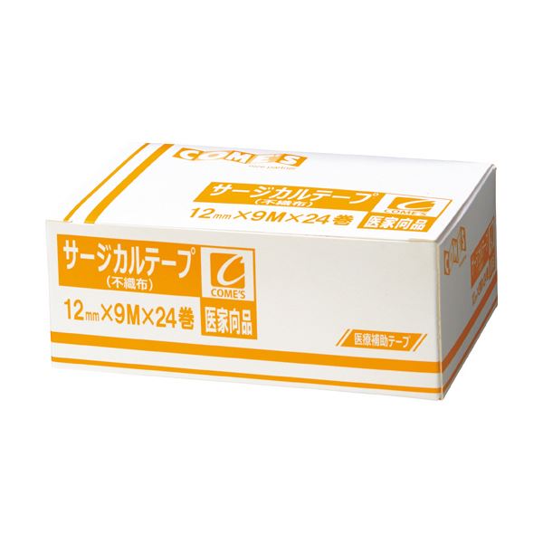 （まとめ）ヨック サージカルテープ 不織布手合い12mm×9m 1箱(24巻)【×5仕掛ける】[21]