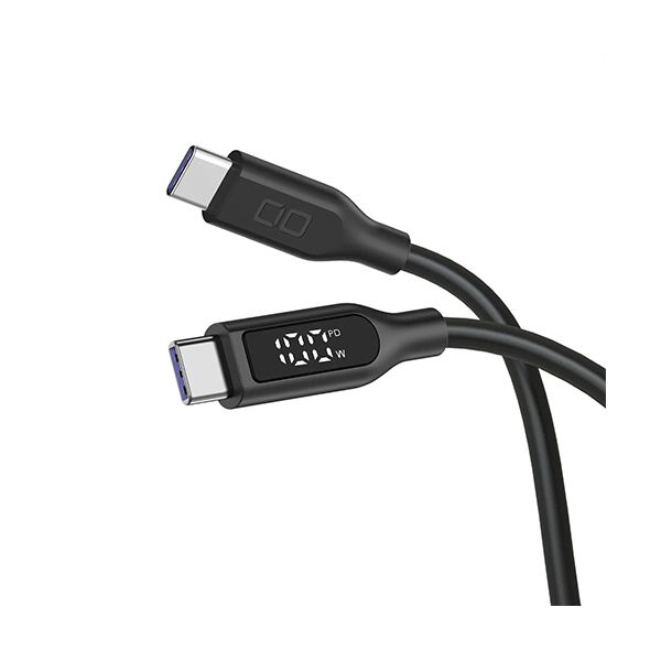 （まとめ） CIO CtoC液晶付きシリコンケーブル 2m ブラック CIO-SL-SC-CC2-BK 1本 【×2セット】[21]