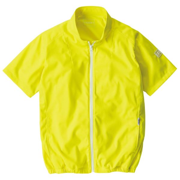 村上被服 HOOH 半袖ニットブルゾン V771 ライムイエロー サイズ：8L 服単品 〔バッテリー・ファン・ケーブル別売〕 [21]