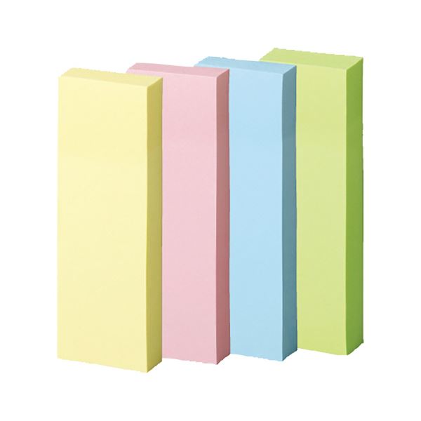 （まとめ） TANOSEE強粘着ふせん 75×25mm パステルカラー・4色 1パック（20冊） 【×3セット】[21]