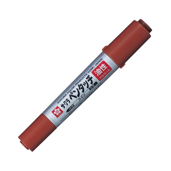 （まとめ） サクラクレパス油性マーカー ペンタッチツイン ちゃいろ PK-T#12 1セット（10本） 【×3セット】 [21]