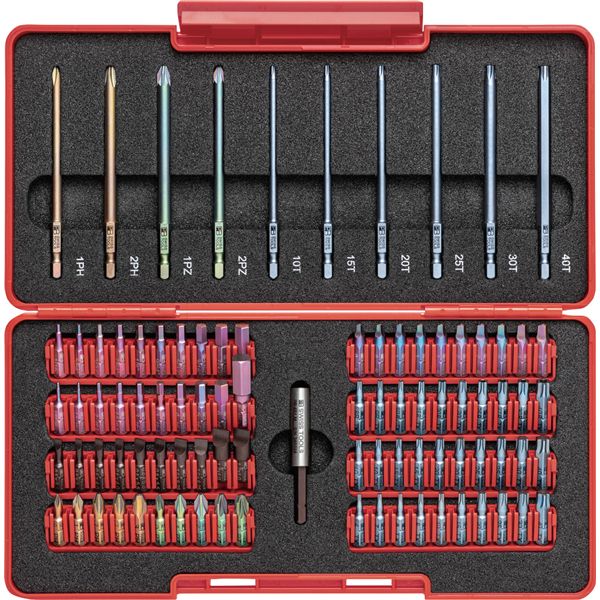 PB SWISS TOOLS ピービースイスツールズ 90本組 ビット仕掛ける ボックス席入れもの付 C6.792肺結核 手道具 物の具 DIY やり方手道具[21]