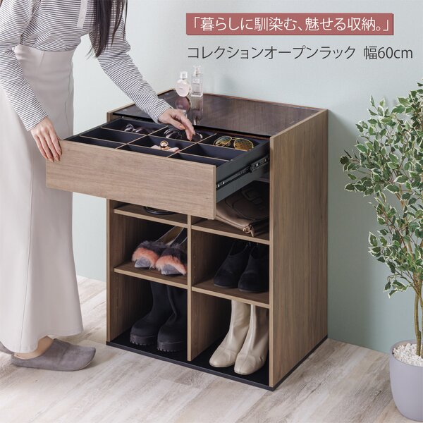 コレクションオープンラック 真っただ中赤銅色 精神的な統合式【代引不可】[21]