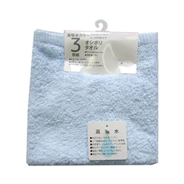 【5セット】 犬飼タオル 高吸水ウォッシュタオル3枚組 ブルー 165-132BLX5[21]