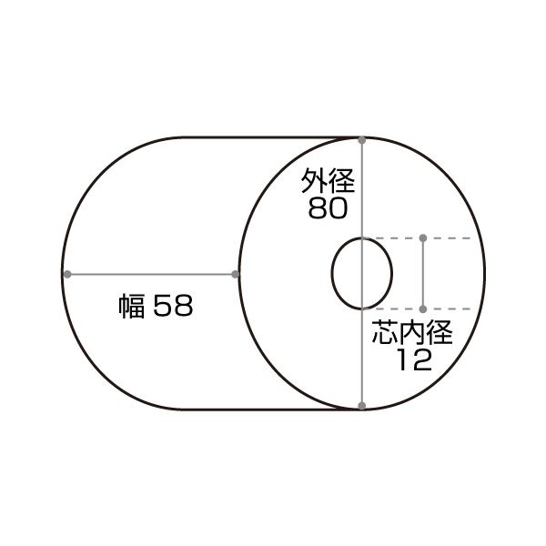 クリエイティア感熱金銭登録器一巻き紙 中保護すること 幅58×差しわたし80mm×長さ63m 奥ふかさ0.075粍 芯口径12粍 SR5880-H1箱（80巻：5巻×16風呂敷き包み）[21]