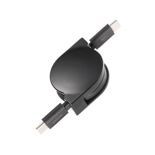 【3本セット】 サンワサプライ USB2.0 Type-C 巻取りケーブル PD60W ブラック KU-CCP60M08BKX3 [21]