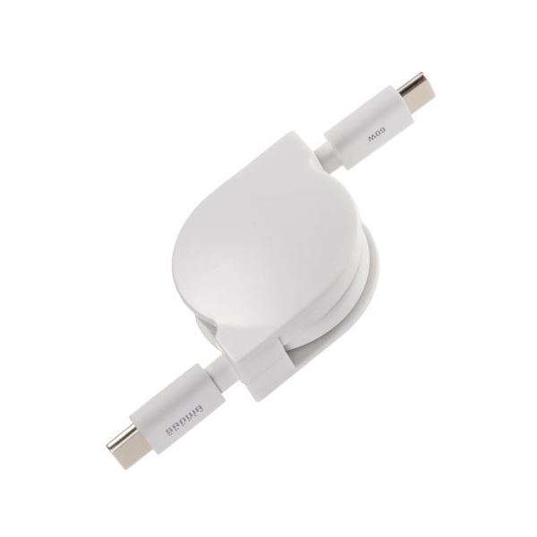 【3本セット】 サンワサプライ USB2.0 Type-C 巻取りケーブル PD60W ホワイト KU-CCP60M08WX3 [21]