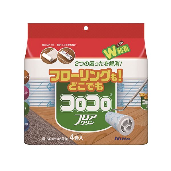 （まとめ） ニトムズ コロコロフロアクリン スペアテープ 幅160mm×45周巻 C4354 1パック（4巻） 【×5セット】[21]