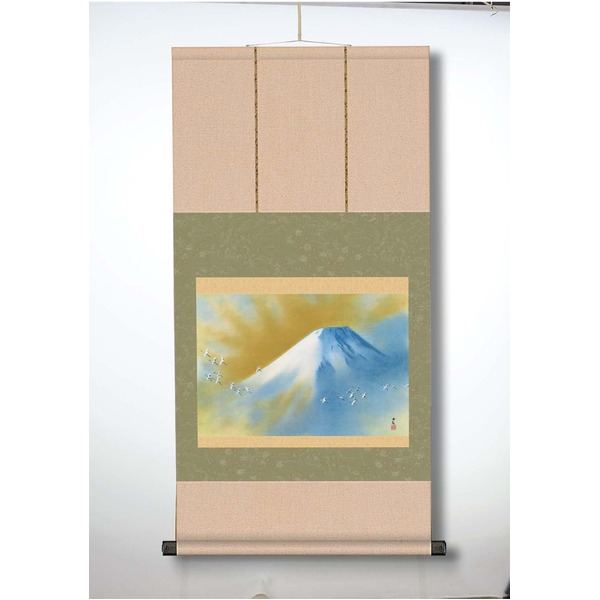 〔 横山大観生誕150年 〕 富士図 富士絵画 高精彩特色技術絵 横山大観 霊峰富士 掛軸 尺三 霊峰飛鶴[21]